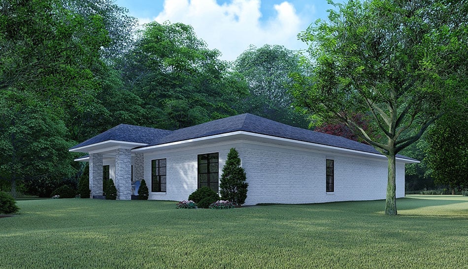 Home Plan Left Elevation of this 4-Bedroom,1649 Sq Ft Plan -193-1100