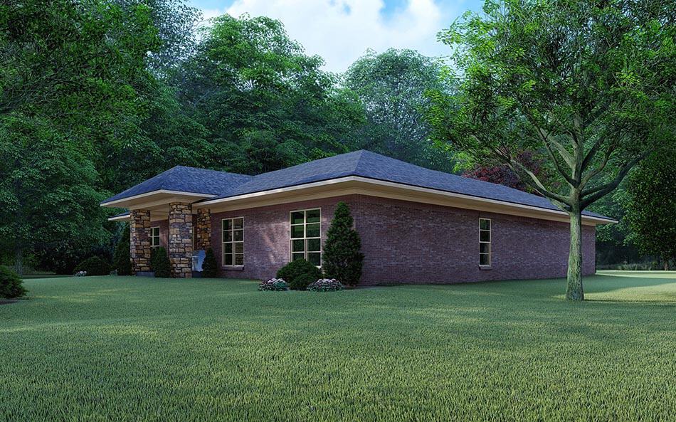 Home Plan Left Elevation of this 4-Bedroom,1649 Sq Ft Plan -193-1100
