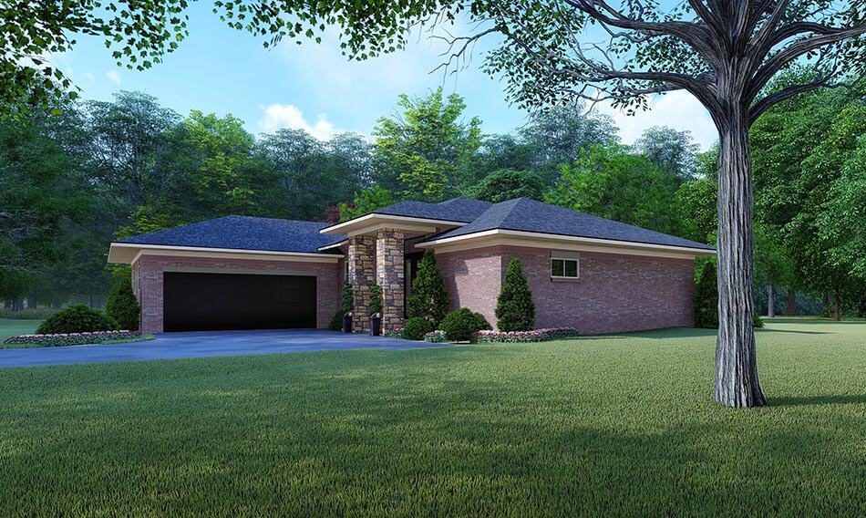 Home Plan Right Elevation of this 4-Bedroom,1649 Sq Ft Plan -193-1100