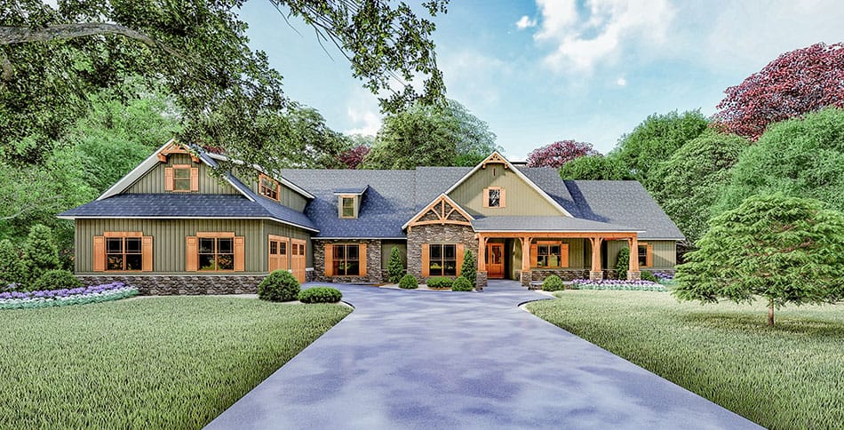 Front View of this 4-Bedroom,5098 Sq Ft Plan -193-1101