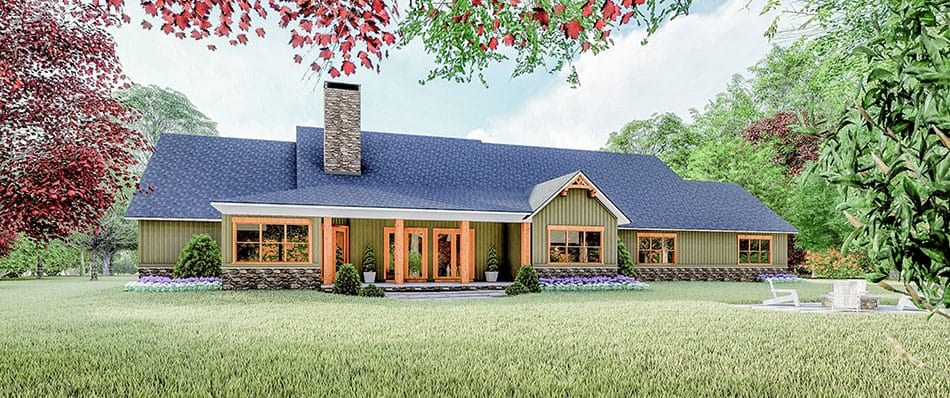 Rear View of this 4-Bedroom,5098 Sq Ft Plan -193-1101