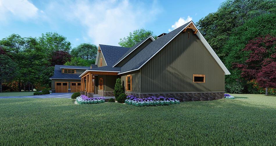 Side View of this 4-Bedroom, 5098 Sq Ft Plan - 193-1101