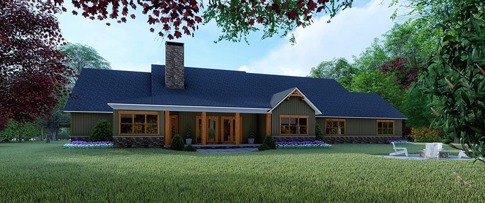 Rear View of this 4-Bedroom, 5098 Sq Ft Plan - 193-1101