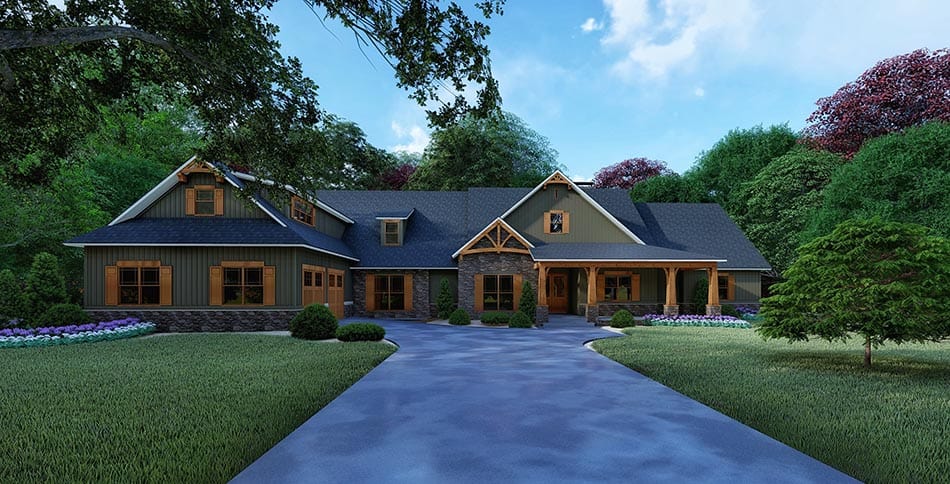 Craftsman home (ThePlanCollection: Plan #193-1101)