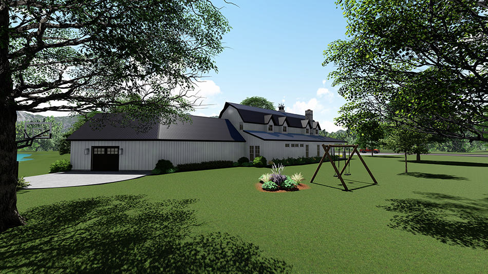 Rear View of this 3-Bedroom, 3414 Sq Ft Plan - 193-1102