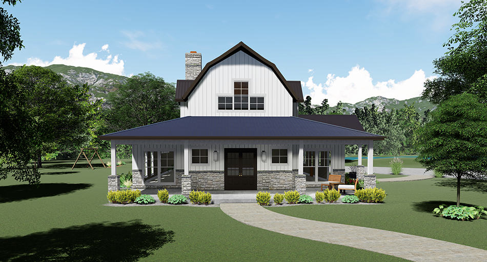 Front View of this 3-Bedroom, 3414 Sq Ft Plan - 193-1102