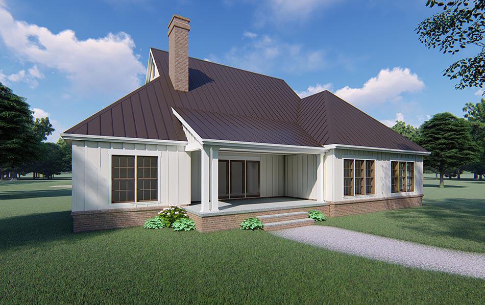 Rear View of this 3-Bedroom, 3004 Sq Ft Plan - 193-1104