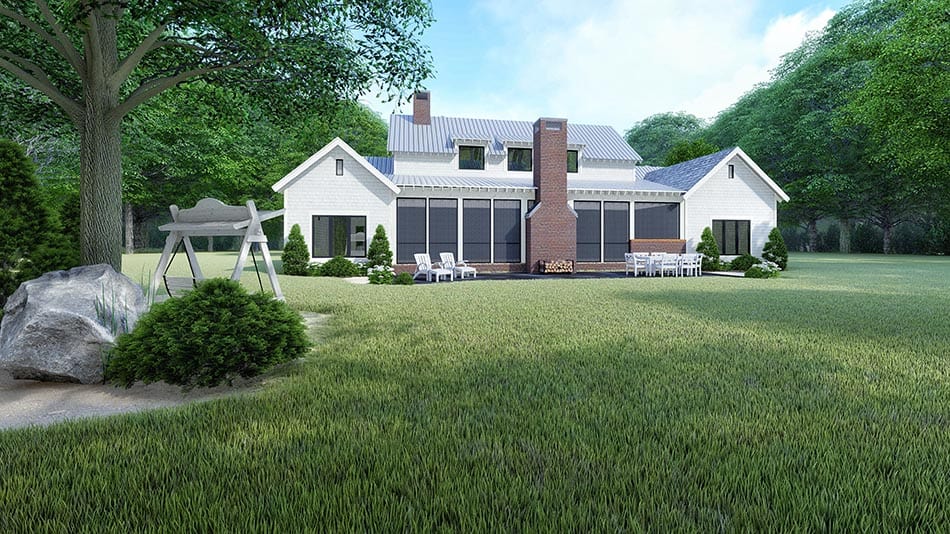 Home Plan Rear Elevation of this 3-Bedroom,2687 Sq Ft Plan -193-1105