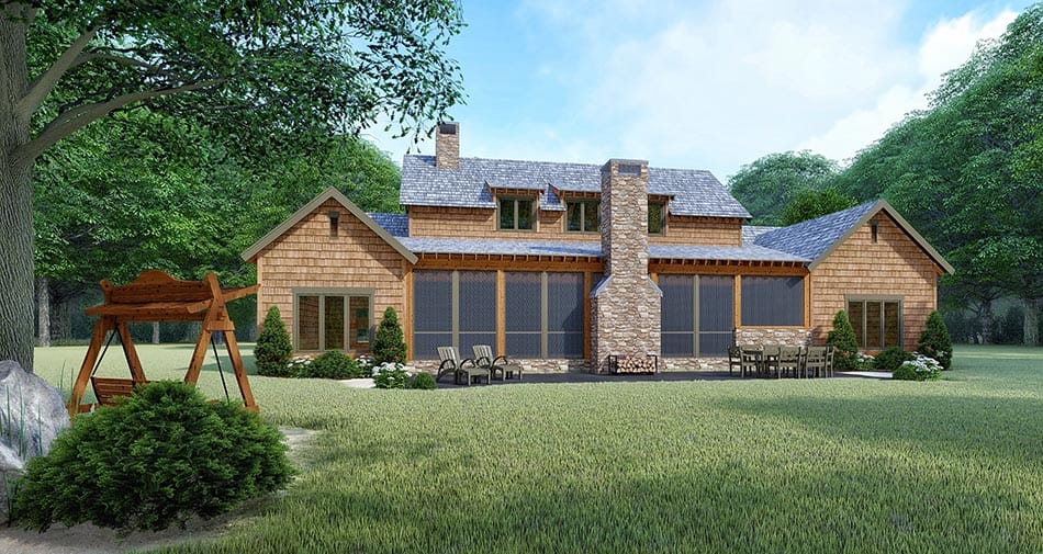 Rear View of this 3-Bedroom, 2687 Sq Ft Plan - 193-1105