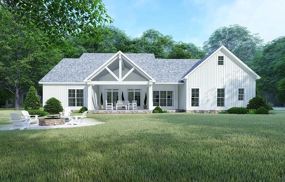 Rear View of this 4-Bedroom, 2220 Sq Ft Plan - 193-1106