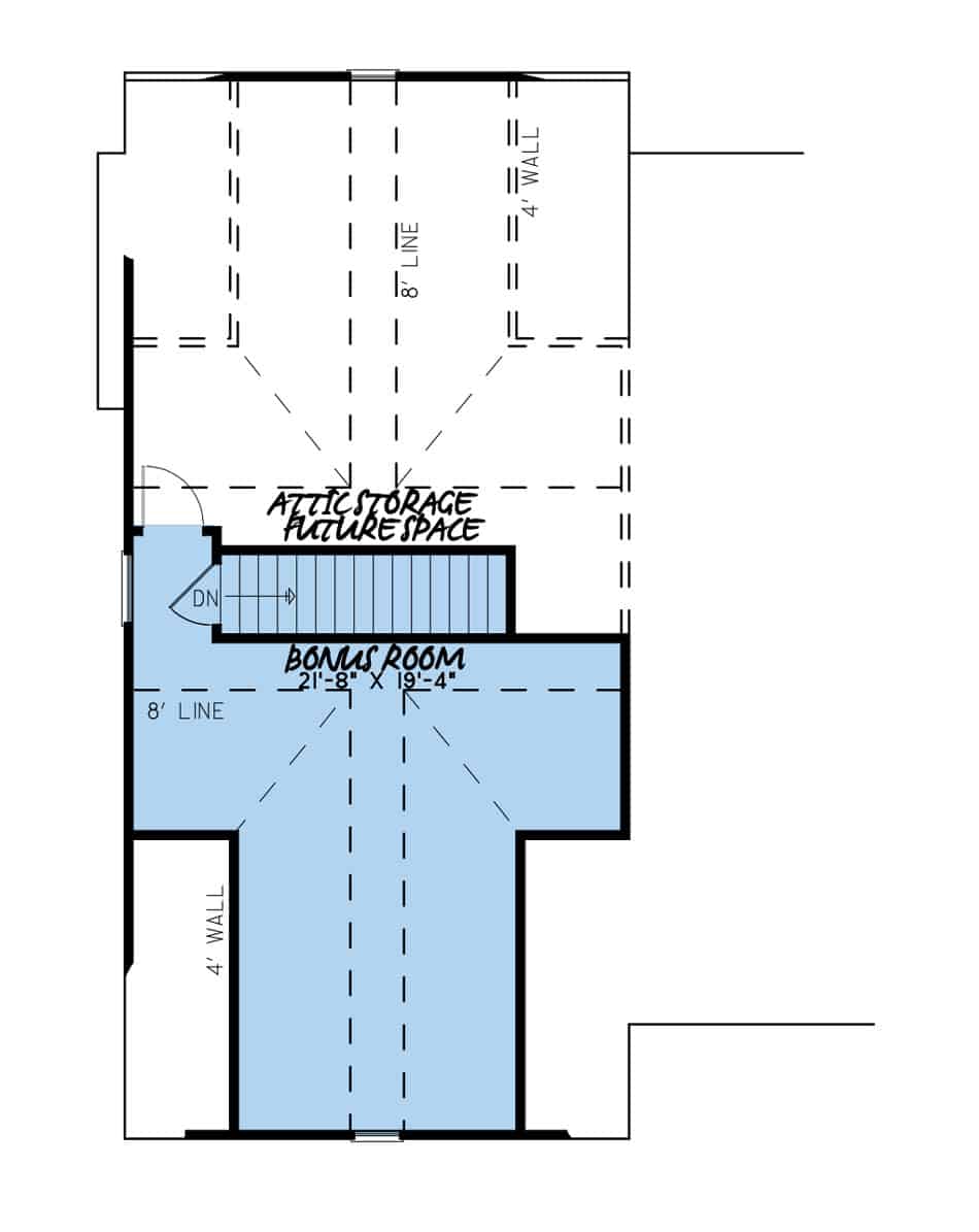 Floor Plan Bonus Room of Farmhouse Plan #193-1106