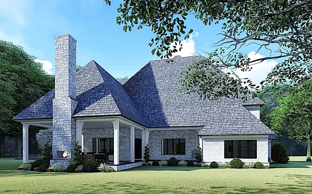 Home Plan Rear Elevation of this 5-Bedroom,5615 Sq Ft Plan -193-1107