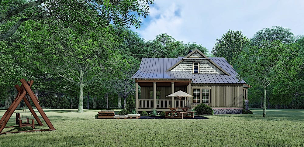 Rear View of this 3-Bedroom, 1905 Sq Ft Plan - 193-1108