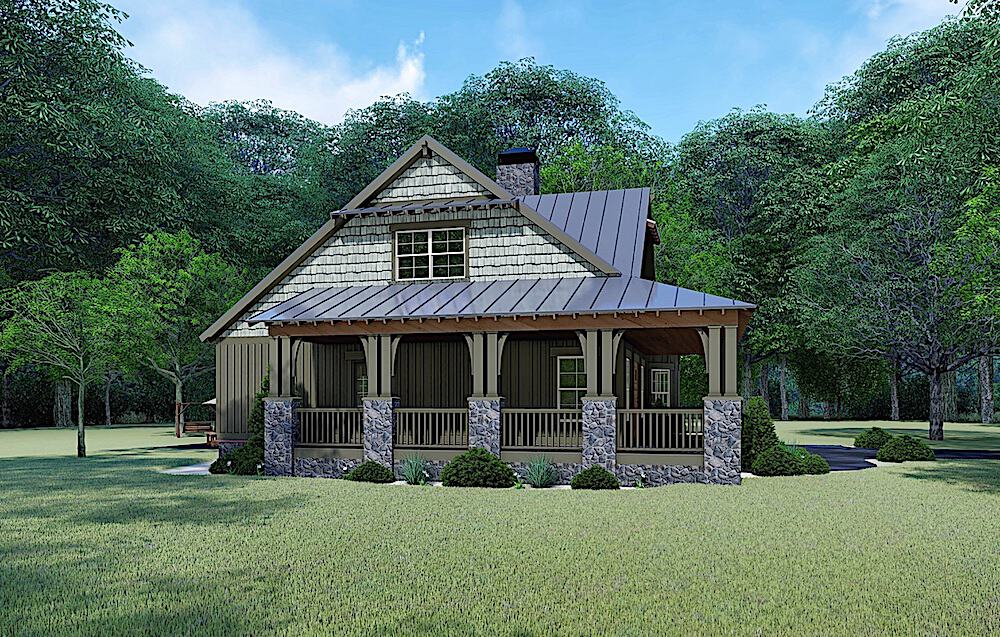 Side View of this 3-Bedroom, 1905 Sq Ft Plan - 193-1108