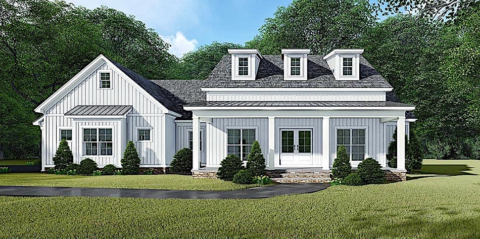 Front View of this 3-Bedroom, 2031 Sq Ft Plan - 193-1109