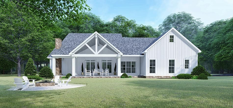 Rear View of this 3-Bedroom, 2031 Sq Ft Plan - 193-1109