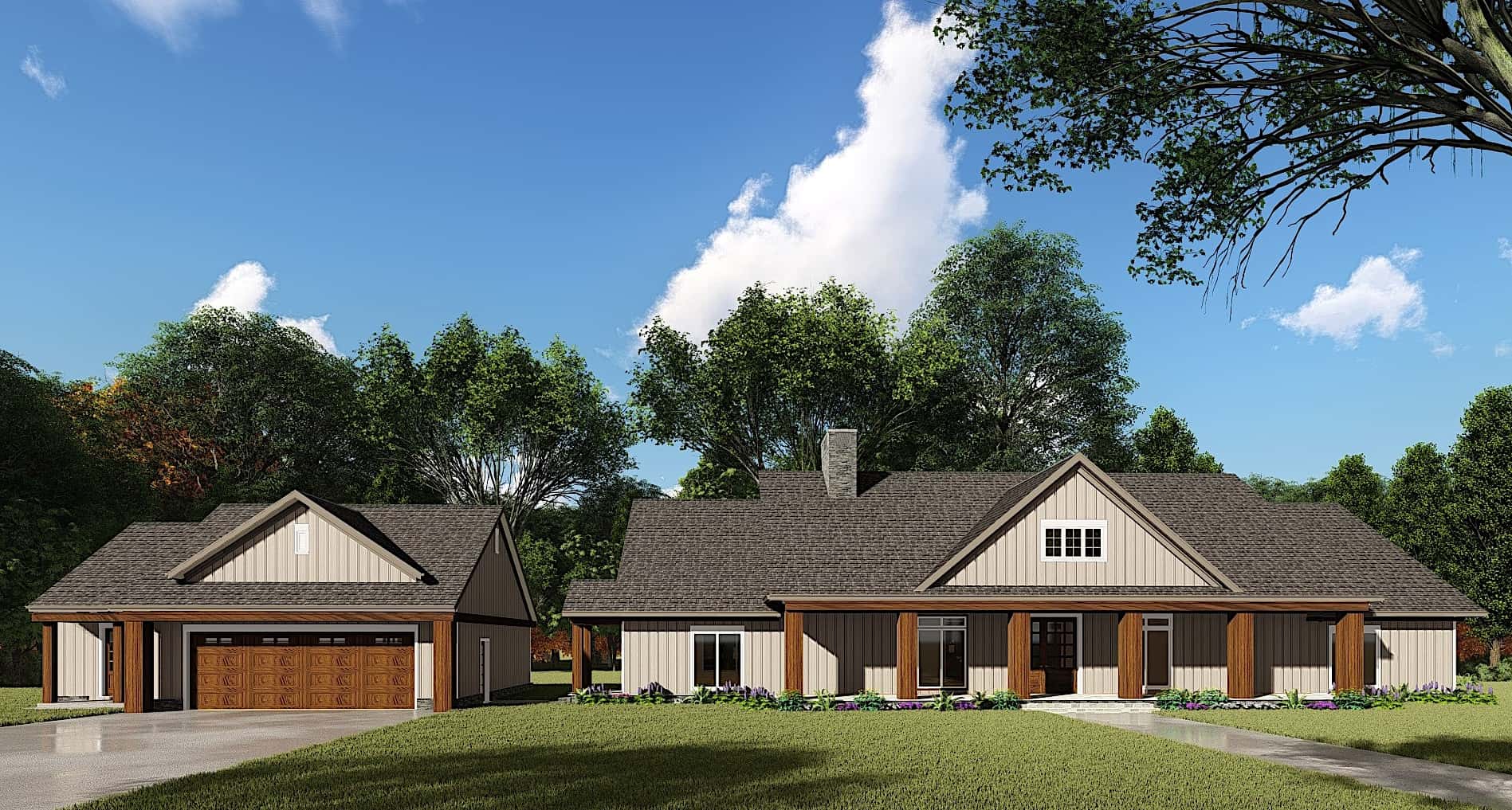 Ranch home (ThePlanCollection: Plan #193-1110)