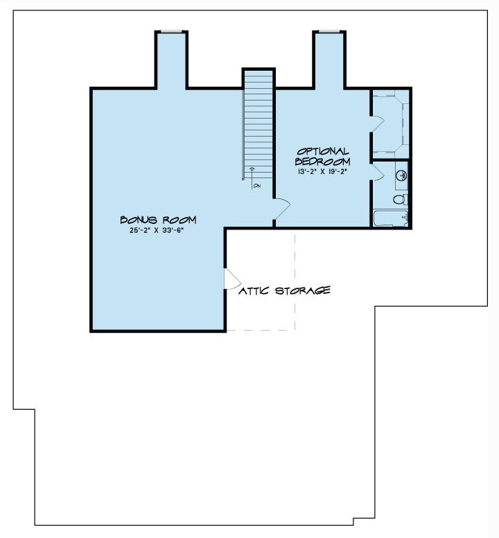 Floor Plan Bonus Room of Craftsman Plan #193-1113