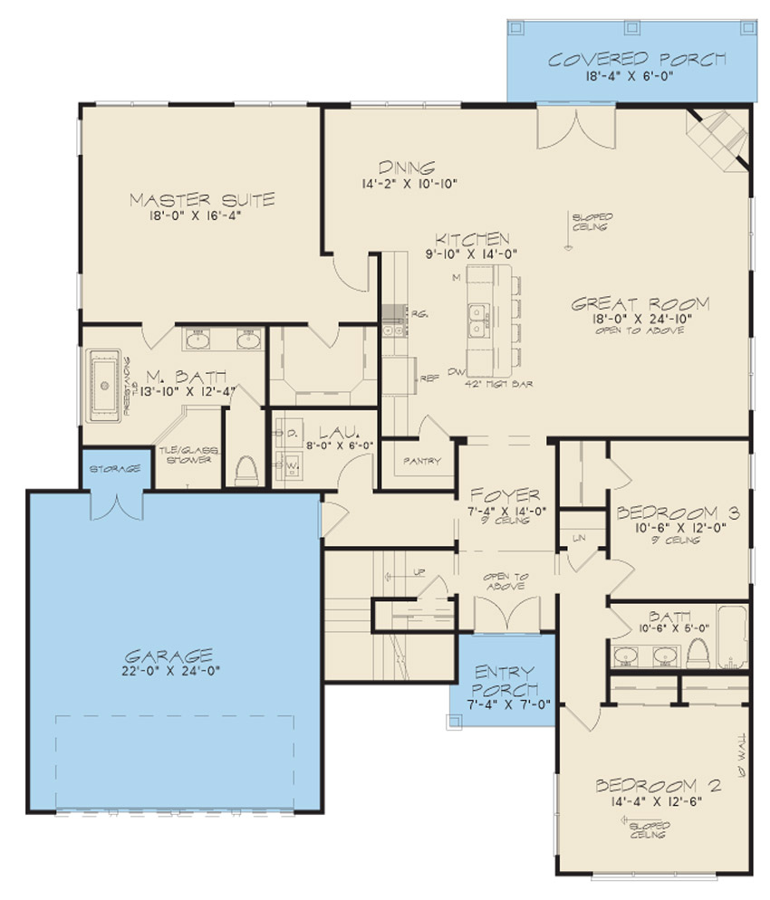 Floor Plan First Story of Contemporary Plan #193-1116
