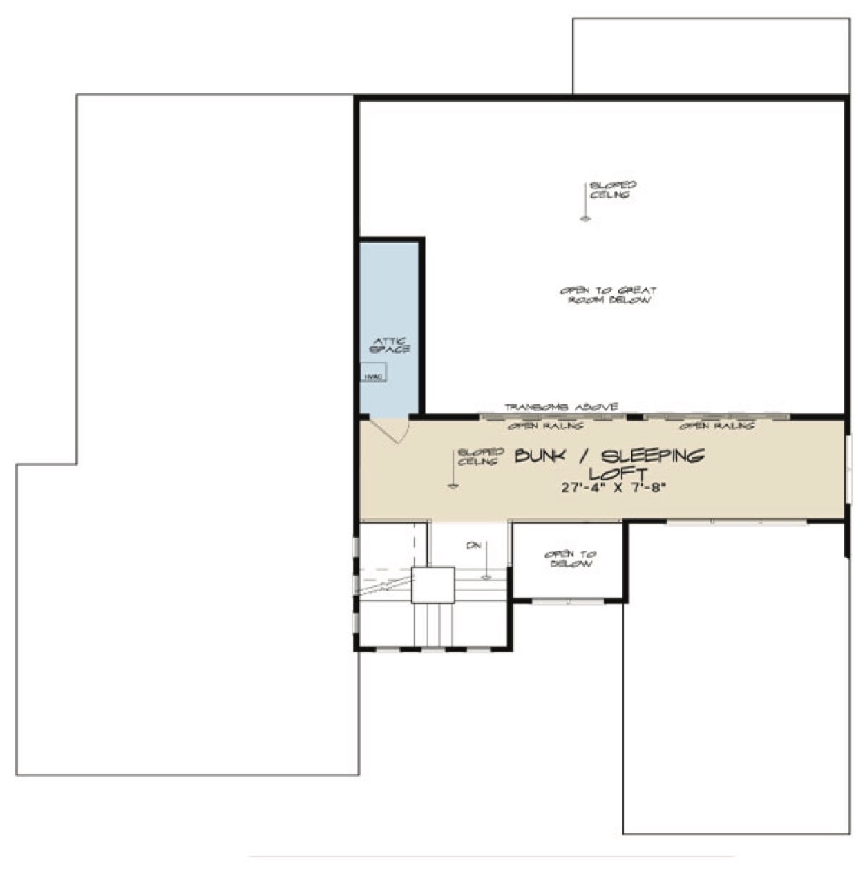 Floor Plan Upper Level of Contemporary Plan #193-1116
