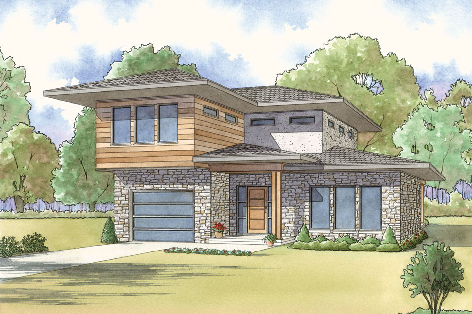 Contemporary home (ThePlanCollection: Plan #193-1117)