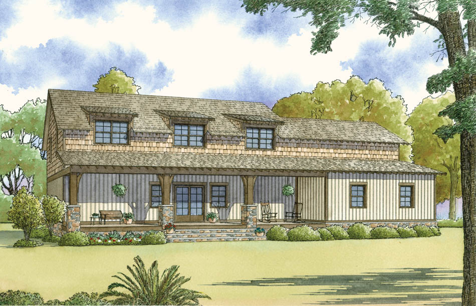 Rear View of this 3-Bedroom, 2245 Sq Ft Plan - 193-1118
