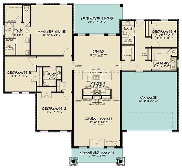 Floor Plan First Story of Contemporary Plan #193-1119