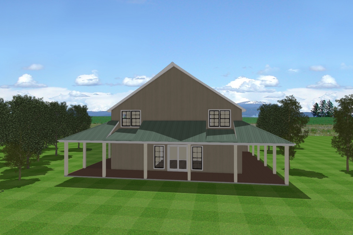 Home Plan Rear Elevation of this 3-Bedroom,4072 Sq Ft Plan -193-1120