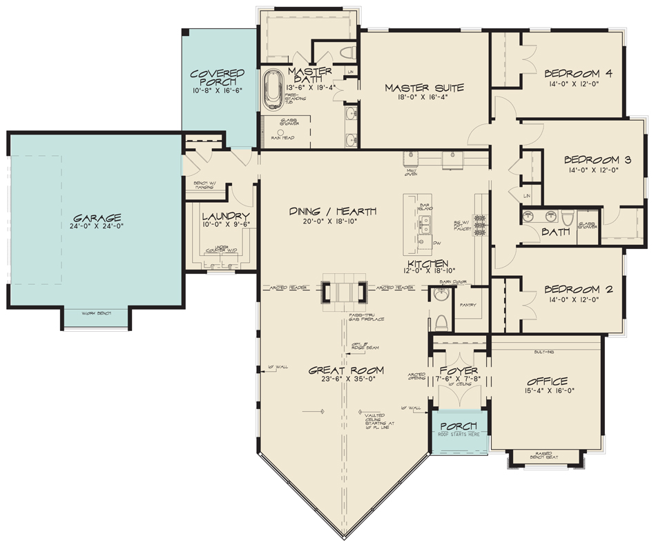 Floor Plan First Story of Contemporary Plan #193-1121
