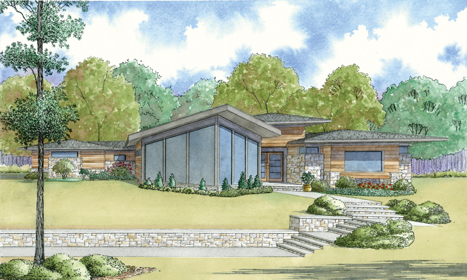 Rear View of this 4-Bedroom, 3447 Sq Ft Plan - 193-1121