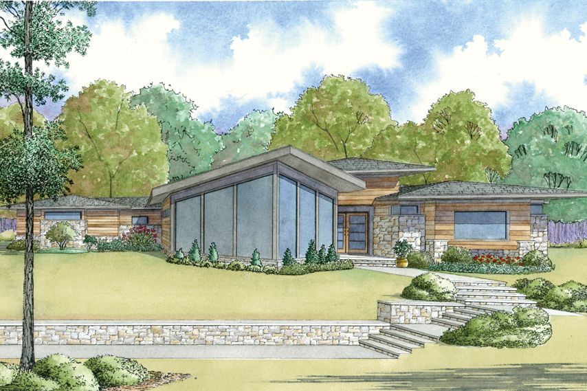 Contemporary home (ThePlanCollection: Plan #193-1121)