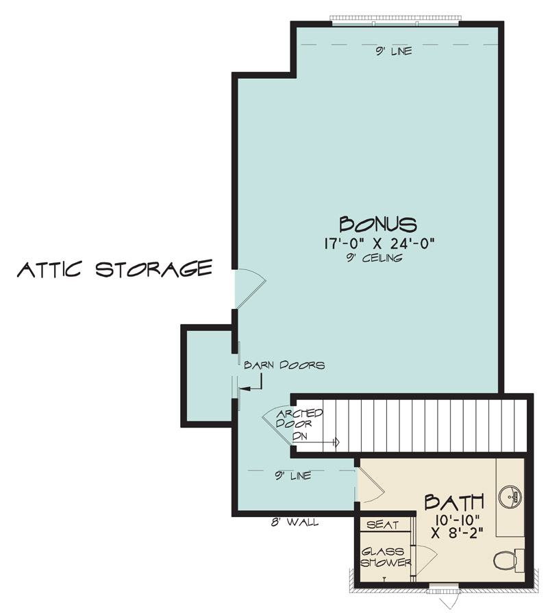Floor Plan Bonus Room of European Plan #193-1122