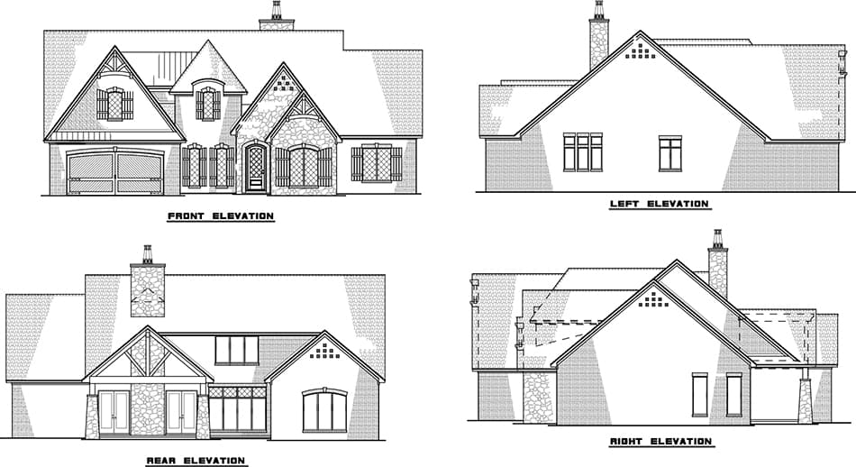 Home Plan Rear Elevation of this 4-Bedroom,2503 Sq Ft Plan -193-1122