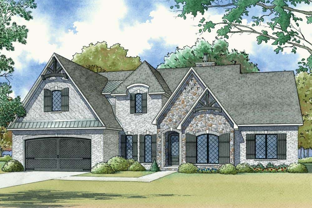 Front View of this 4-Bedroom, 2503 Sq Ft Plan - 193-1122