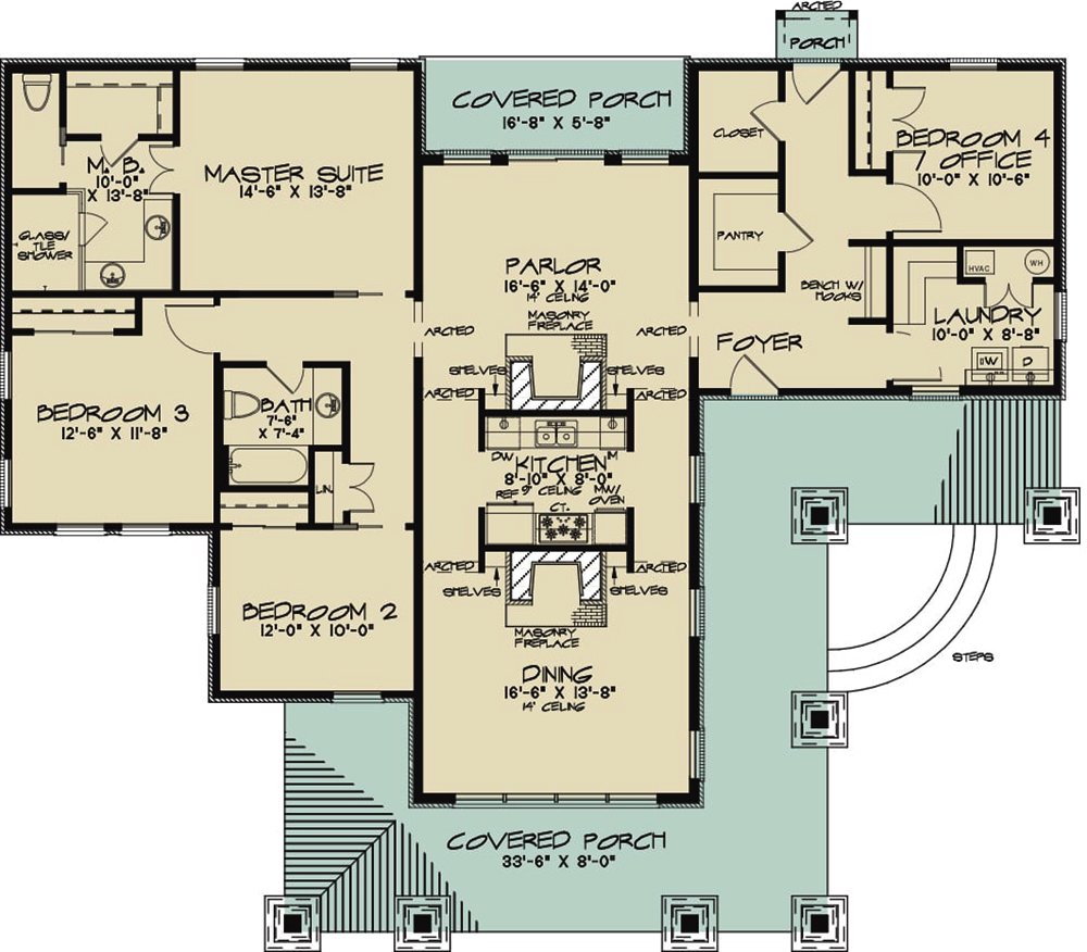 Floor Plan First Story of Contemporary Plan #193-1123