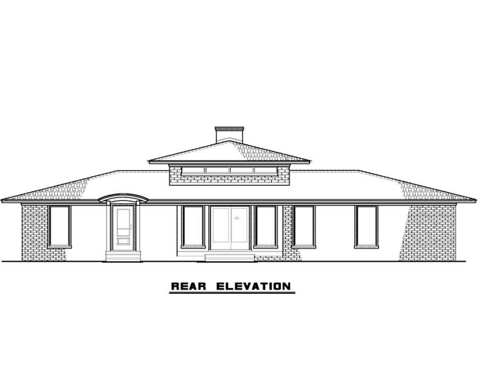 Home Plan Rear Elevation of this 4-Bedroom,2005 Sq Ft Plan -193-1123