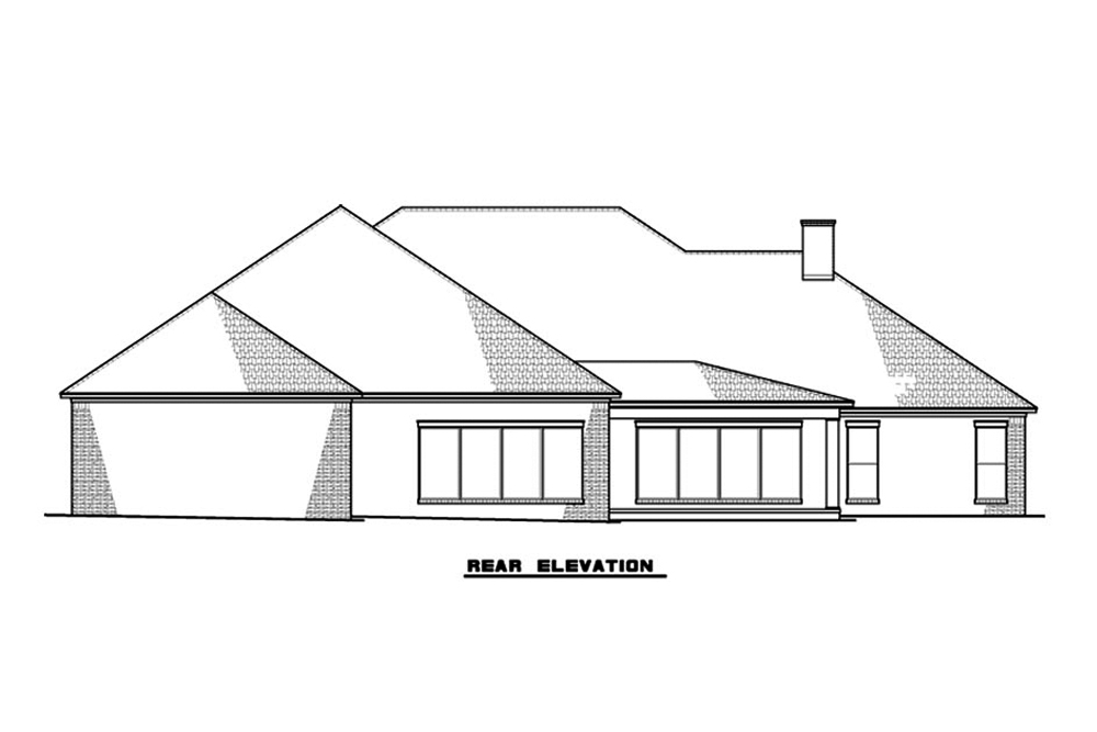 Home Plan Rear Elevation of this 3-Bedroom,4139 Sq Ft Plan -193-1124