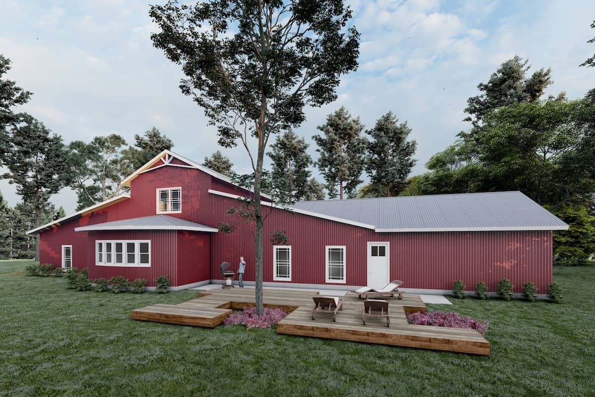 Rear View of this 5-Bedroom, 3277 Sq Ft Plan - 193-1126