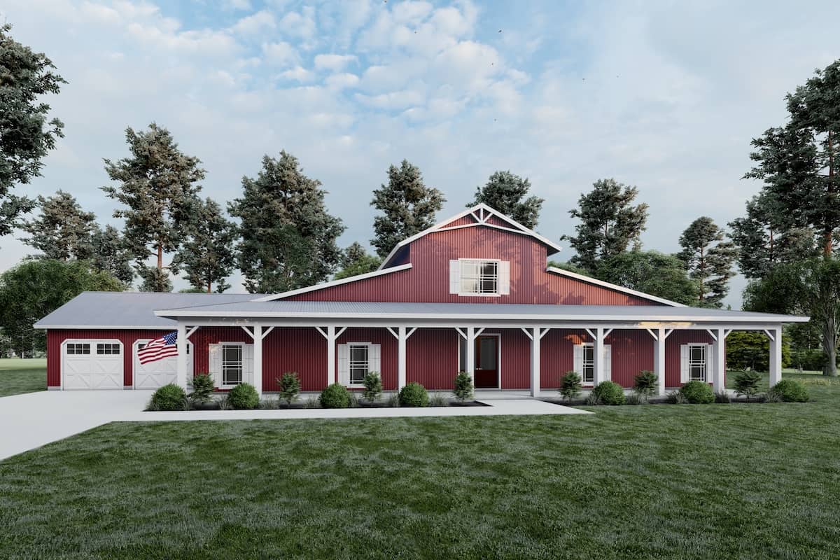 Barn Style home (ThePlanCollection: Plan #193-1126)