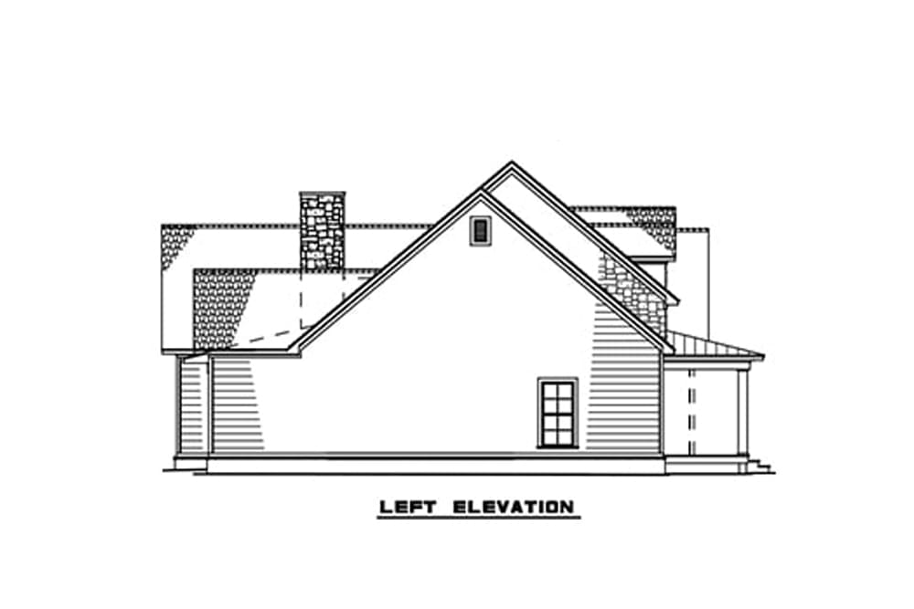 Home Plan Left Elevation of this 6-Bedroom,3421 Sq Ft Plan -193-1127
