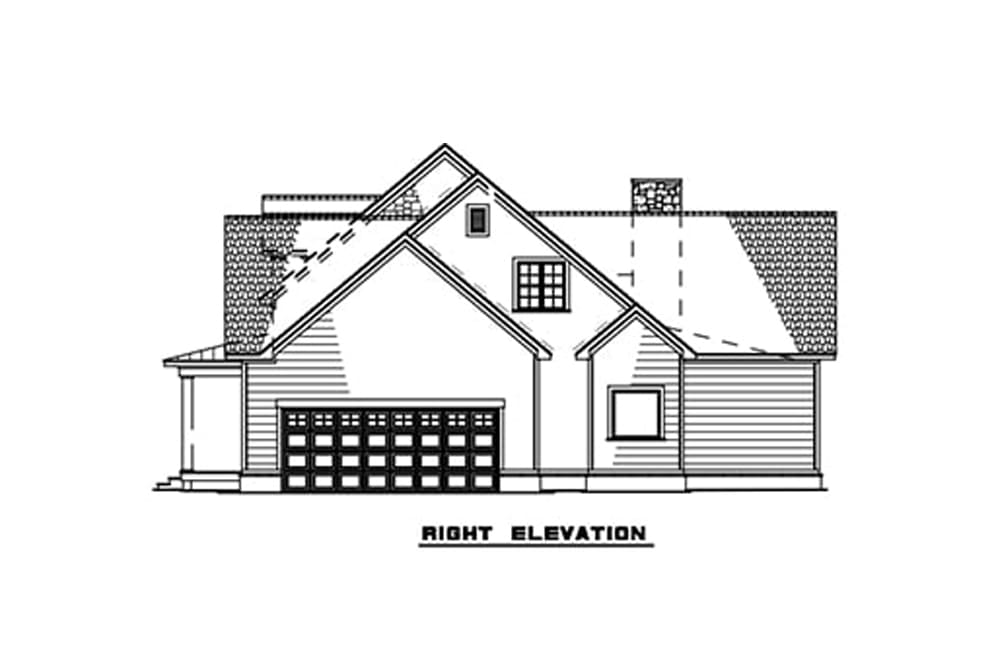 Home Plan Right Elevation of this 6-Bedroom,3421 Sq Ft Plan -193-1127