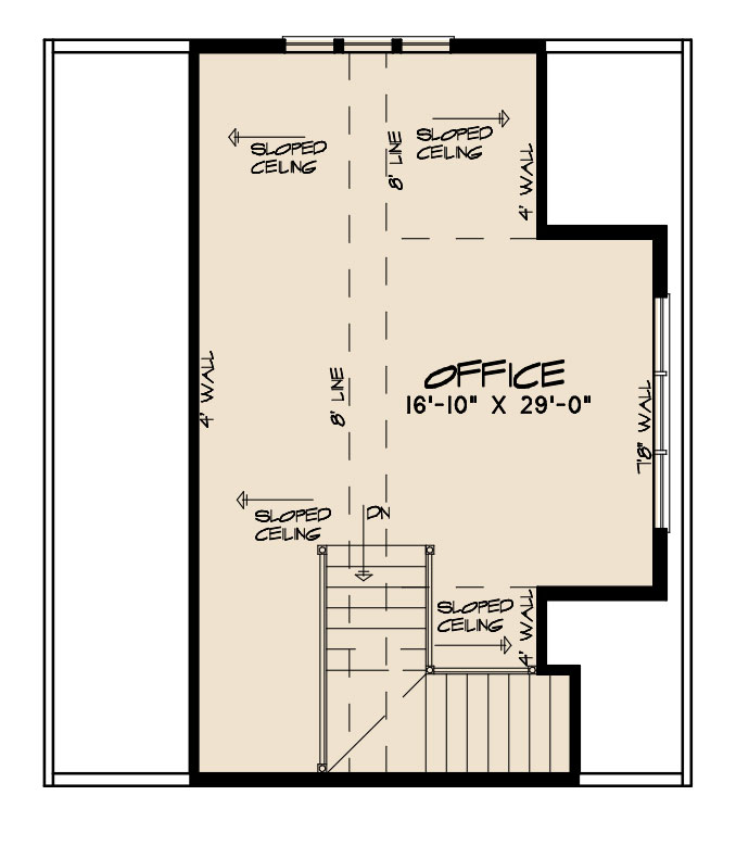 Floor Plan Upper Level of Country Plan #193-1128