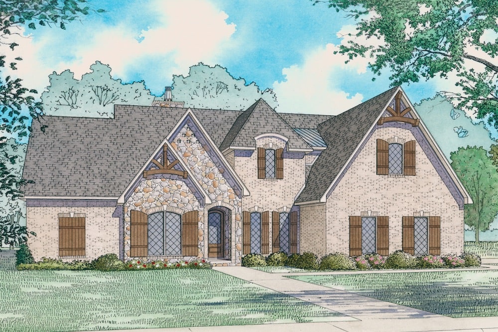 Tudor home (ThePlanCollection: Plan #193-1129)