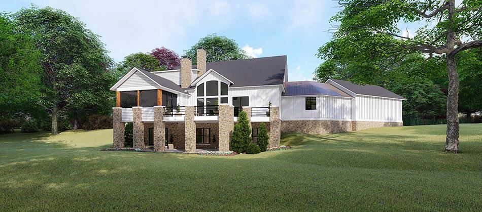 Rear View of this 6-Bedroom, 6301 Sq Ft Plan - 193-1130