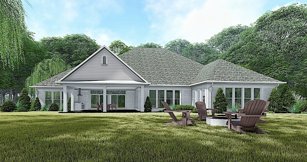 Rear View of this 3-Bedroom, 3982 Sq Ft Plan - 193-1133