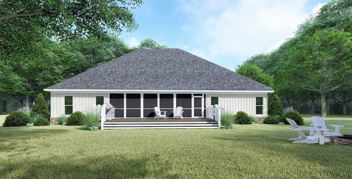 Rear View of this 4-Bedroom, 2663 Sq Ft Plan - 193-1134