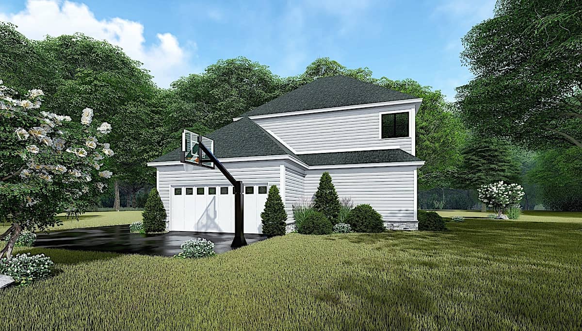 Rear View of this 3-Bedroom, 1872 Sq Ft Plan - 193-1136