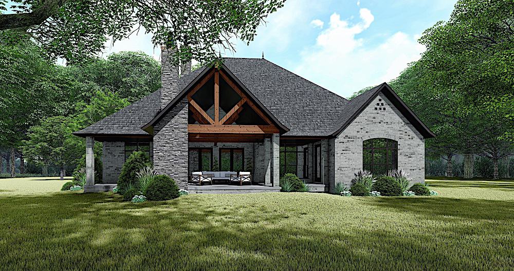 Rear View of this 4-Bedroom, 3068 Sq Ft Plan - 193-1137
