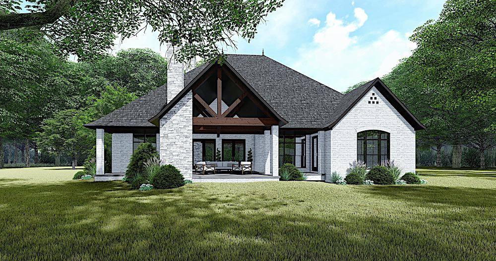 Rear View of this 4-Bedroom, 3068 Sq Ft Plan - 193-1137