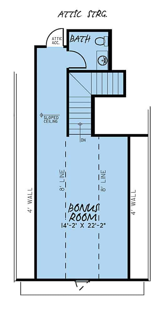 Floor Plan Bonus Room of Rustic Plan #193-1139